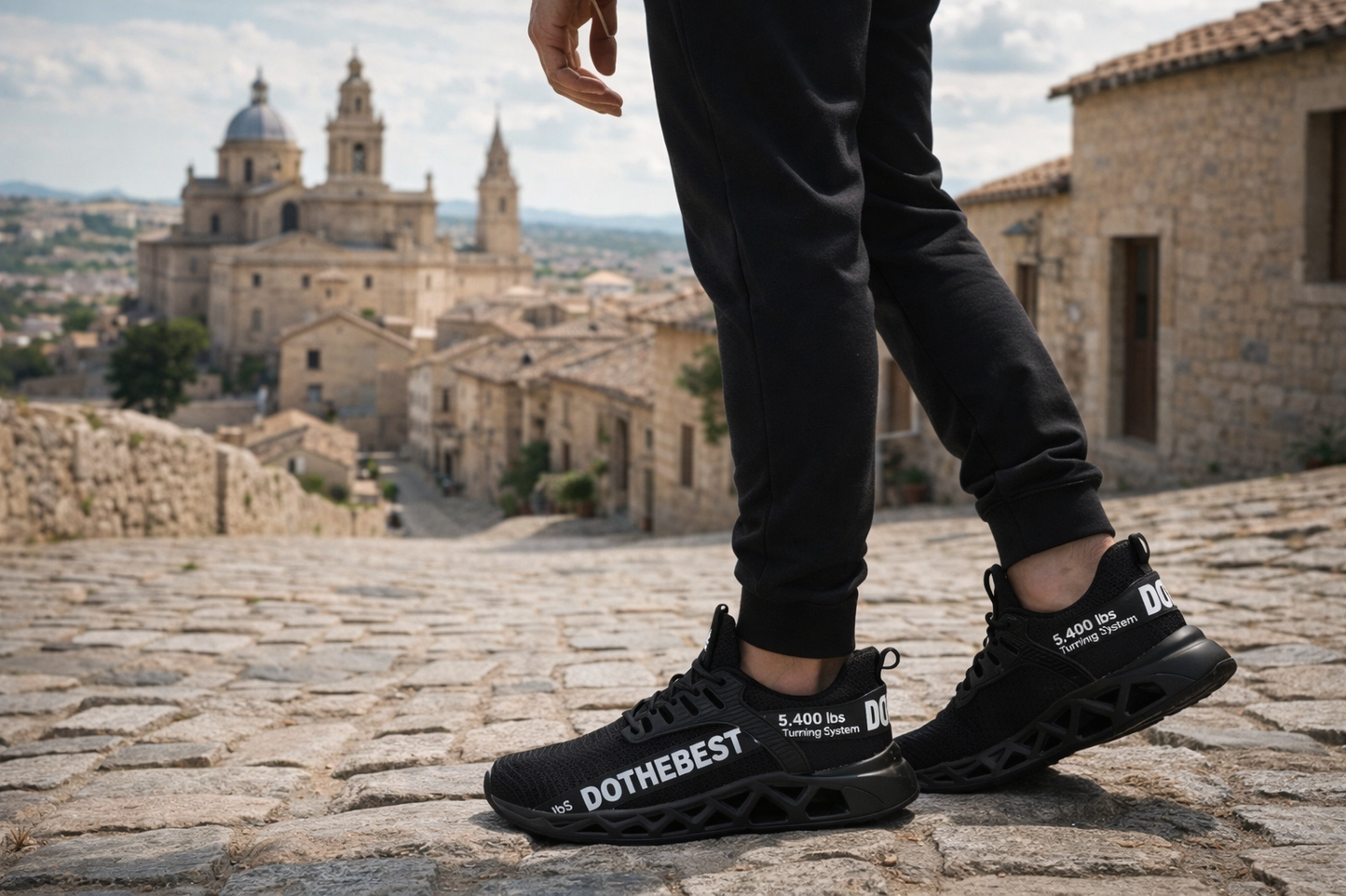 Dothebest anti-puncture safety shoes with steel toe cap.