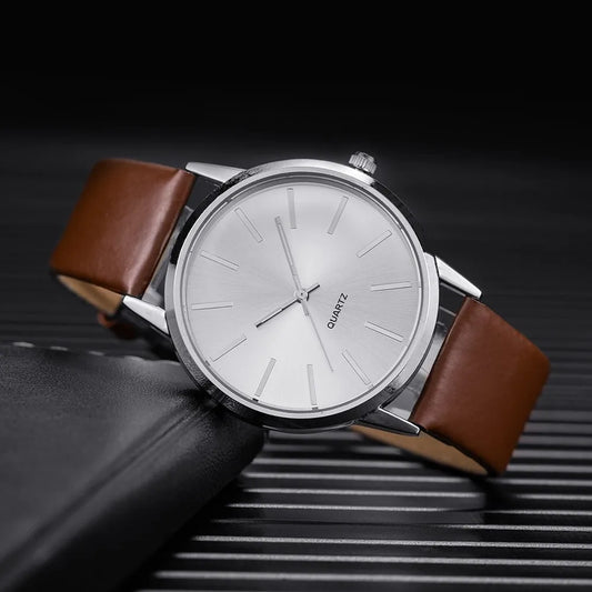 Luxury Men's Watch with Leather Strap.