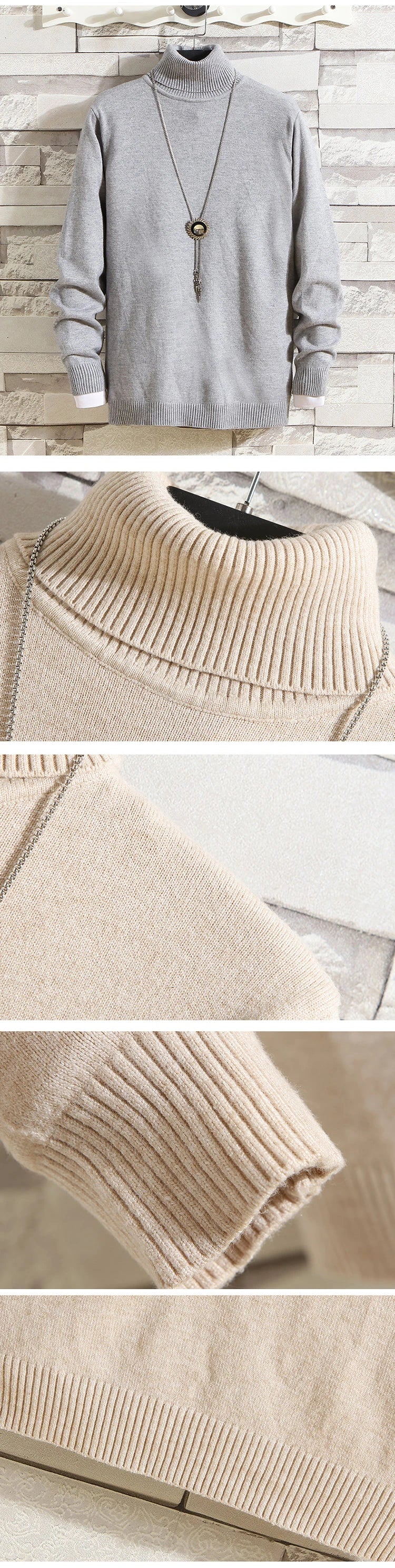 New men's turtleneck knit sweaters.
