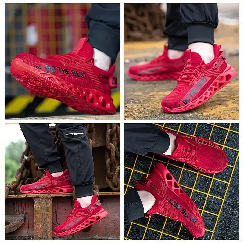 Dothebest anti-puncture safety shoes with steel toe cap.