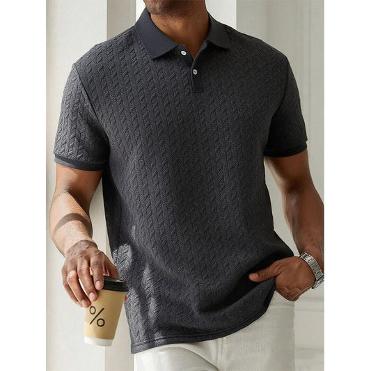 Men’s Textured Knit Polo Shirt