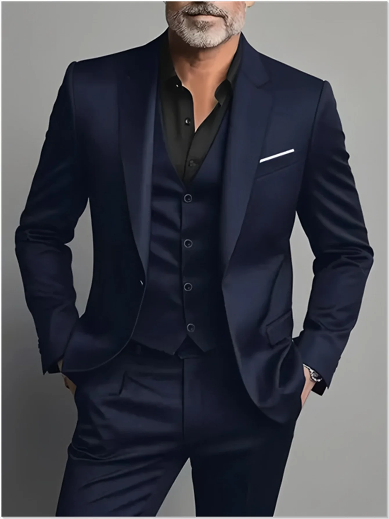 Men's Tuxedo Suit Slim Fit Formal Suit Wedding Black Suit Set Men UK