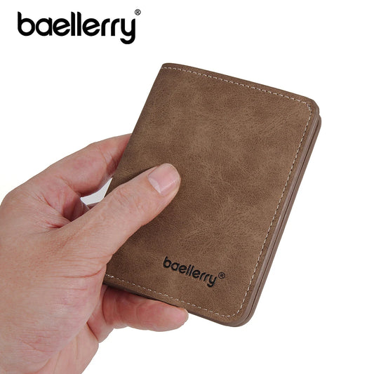 Baellerry Men's PU Leather Wallet with Money Clip in Front Pocket