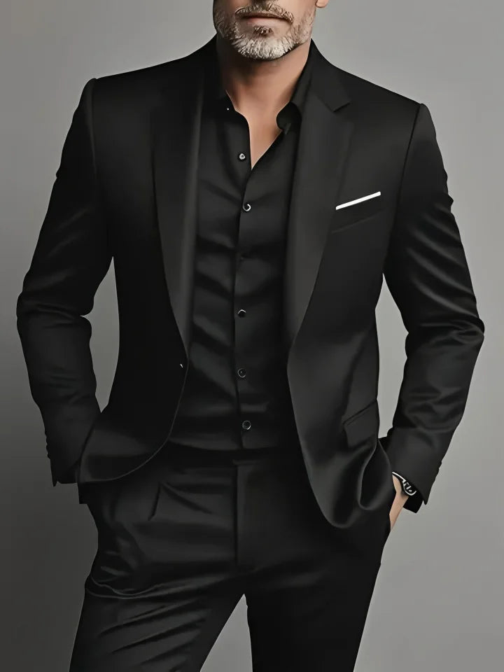 Men's Tuxedo Suit Slim Fit Formal Suit Wedding Black Suit Set Men UK
