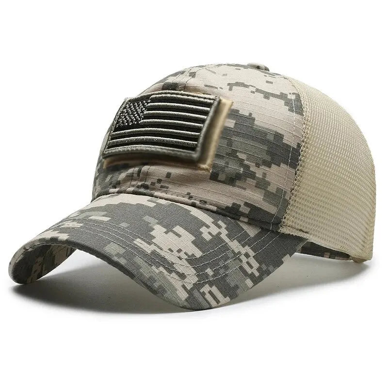 Baseball cap made of breathable mesh with embroidered details and sun protection for outdoor activities.