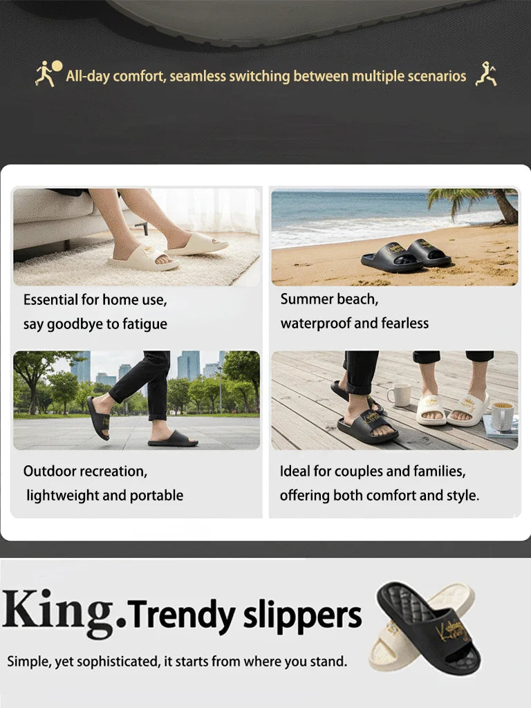 New Casual Innovative Design Men's Shoes Eva Soft Sole Lightweight Home Slippers High Quality Exclusive Brand Slippers