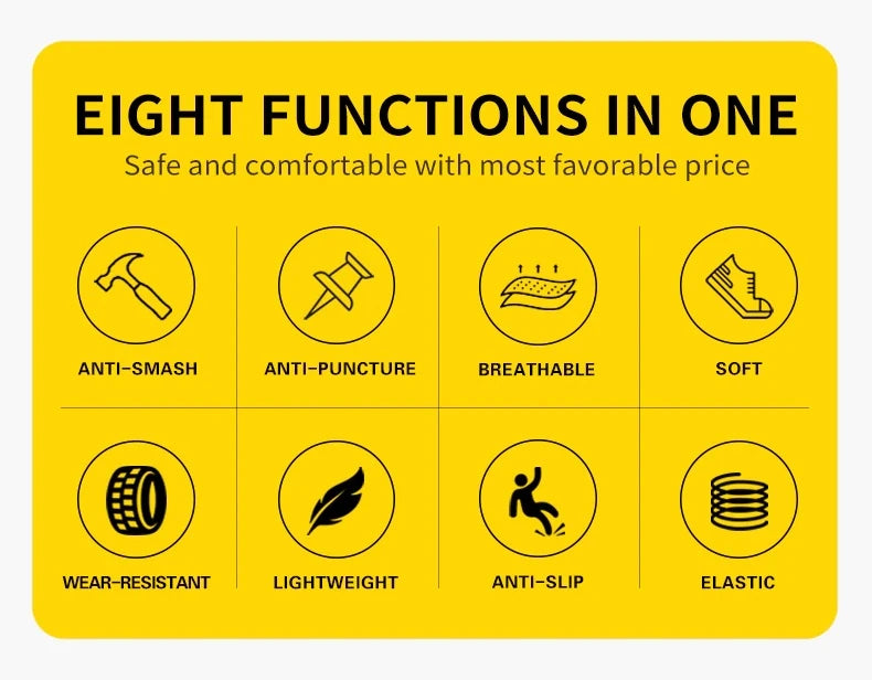 Dothebest anti-puncture safety shoes with steel toe cap.