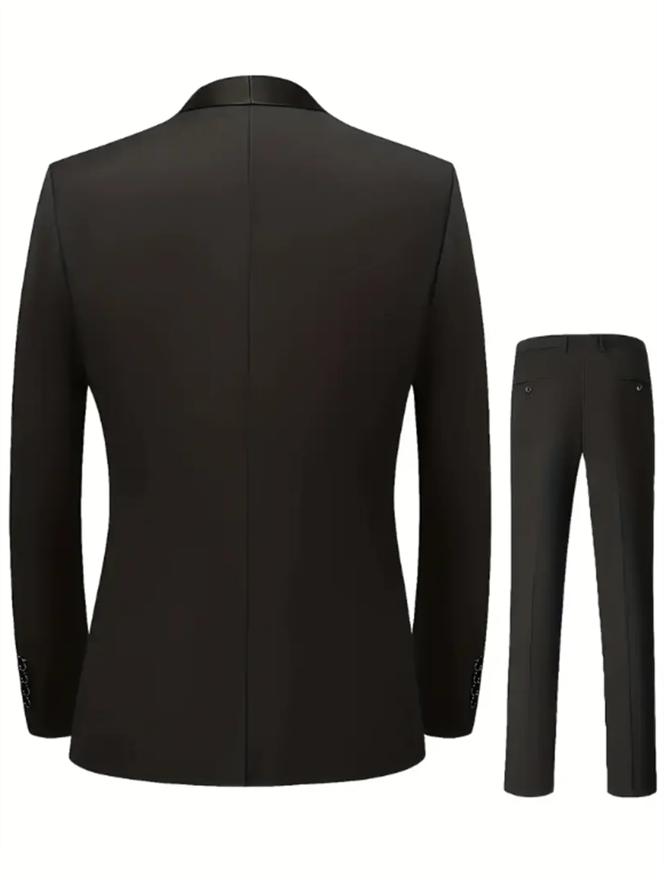 Men's Tuxedo Suit Slim Fit Formal Suit Wedding Black Suit Set Men UK