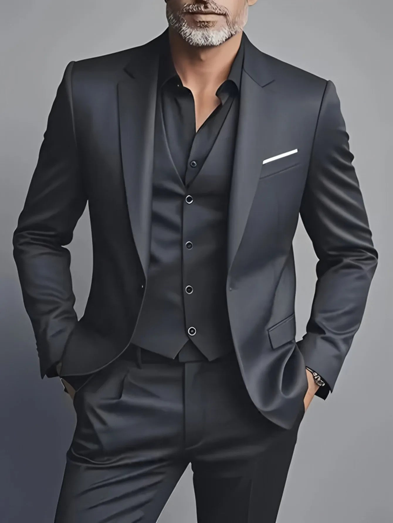 Men's Tuxedo Suit Slim Fit Formal Suit Wedding Black Suit Set Men UK