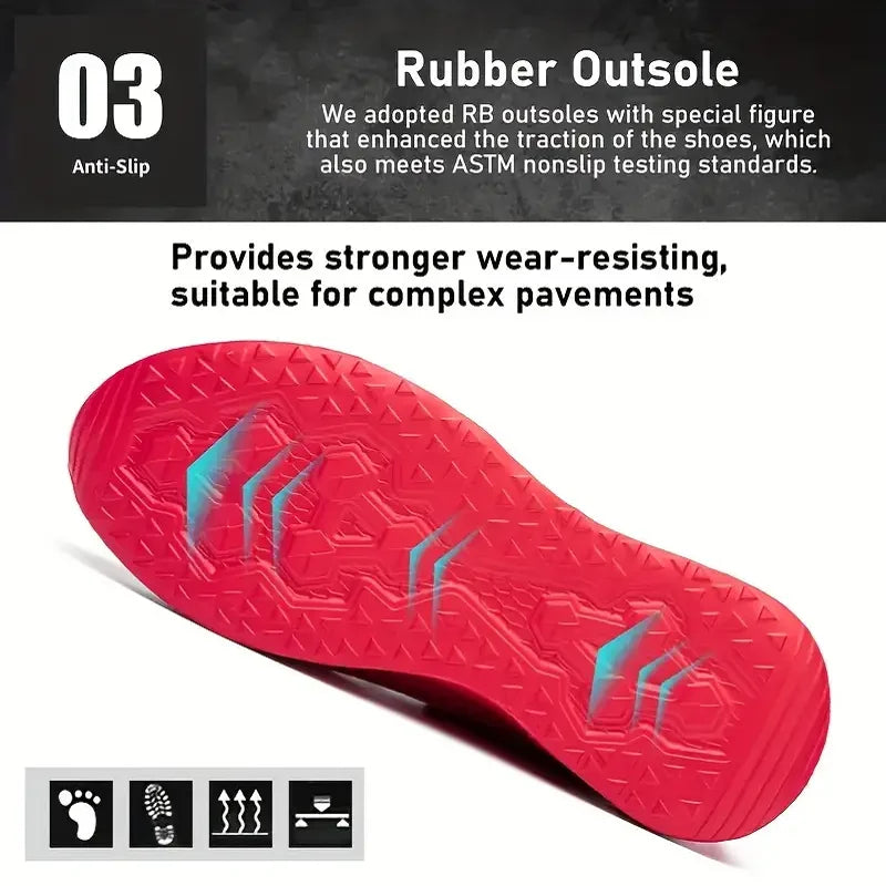 Dothebest anti-puncture safety shoes with steel toe cap.