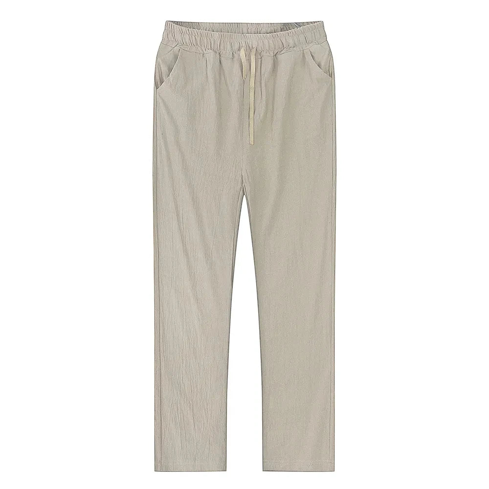Men's linen and cotton trousers, autumn style.