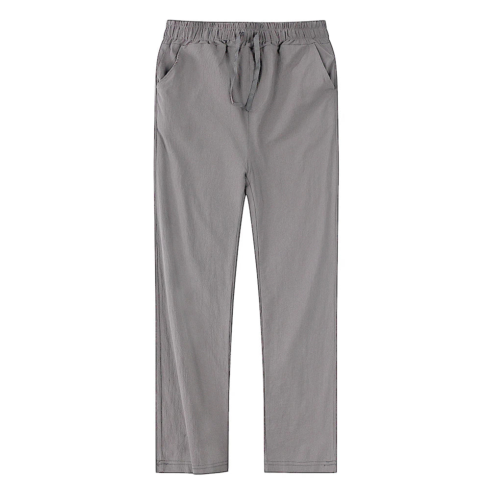Men's linen and cotton trousers, autumn style.