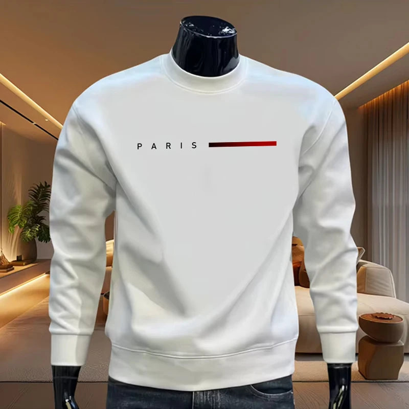 Premium men's casual printed sweatshirt with a crew neck, ideal for outdoor activities.