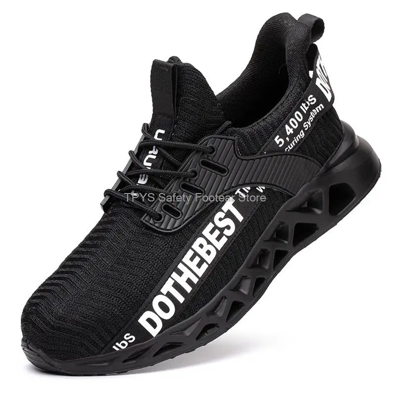 Dothebest anti-puncture safety shoes with steel toe cap.